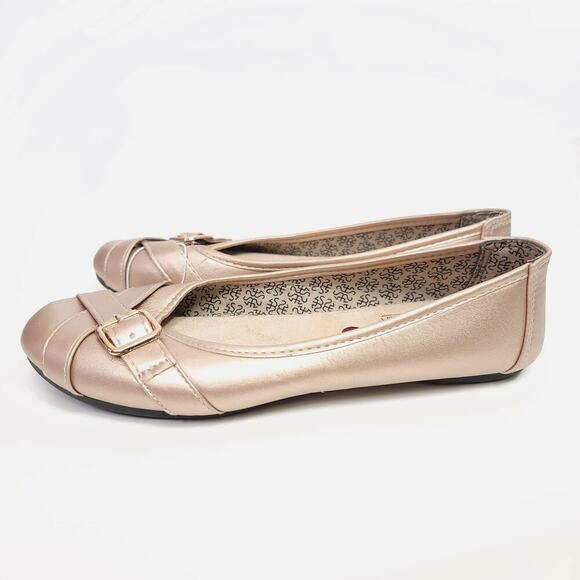 Harborsides Flats Ballet Flat Shoes Size 9 Metallic Rose Gold Wide Width - Picture 5 of 12